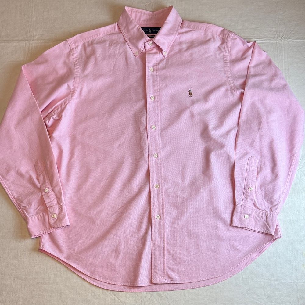 Ralph Lauren Men's Pink Long Sleeve Button-Down Shirt Size XL